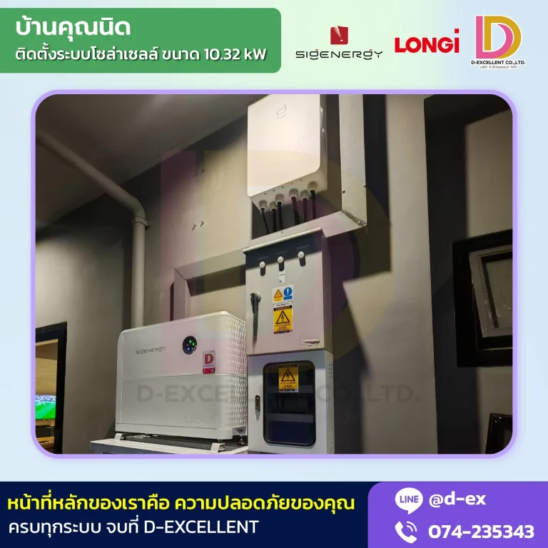 ผลงานติดตั้งโซลาร์เซลล์ Hybrid 10.32 kW บ้านคุณนิค ภาพที่ 2