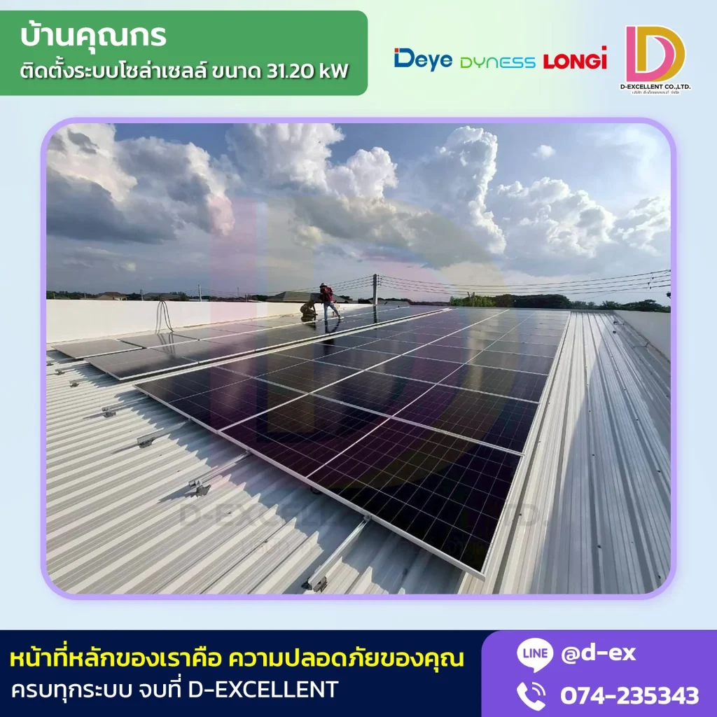 ผลงานติดตั้งโซลาร์เซลล์ Hybrid 31.20 kW บ้านคุณกร ภาพที่ 1