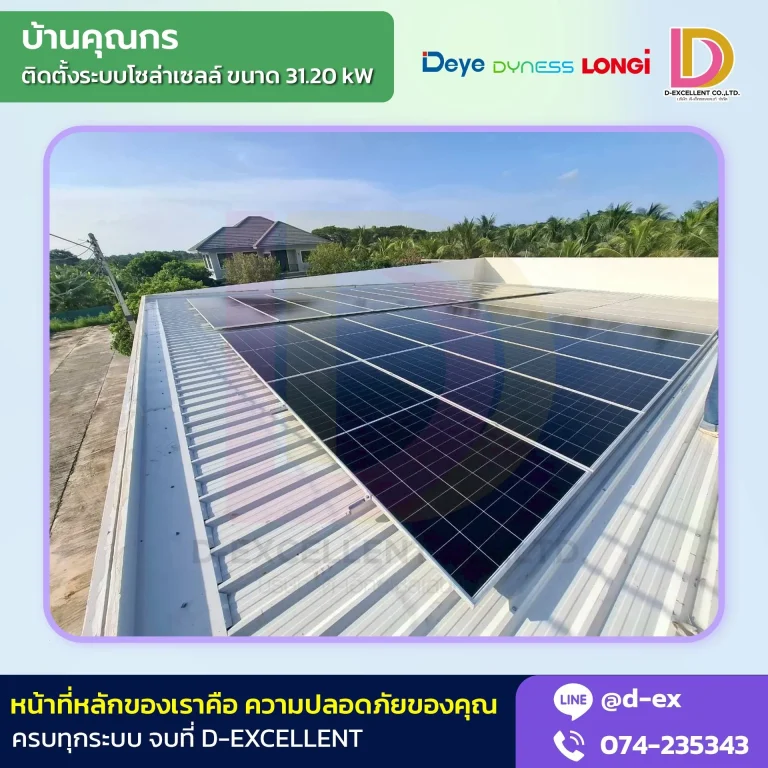 ผลงานติดตั้งโซลาร์เซลล์ Hybrid 31.20 kW บ้านคุณกร ภาพที่ 2