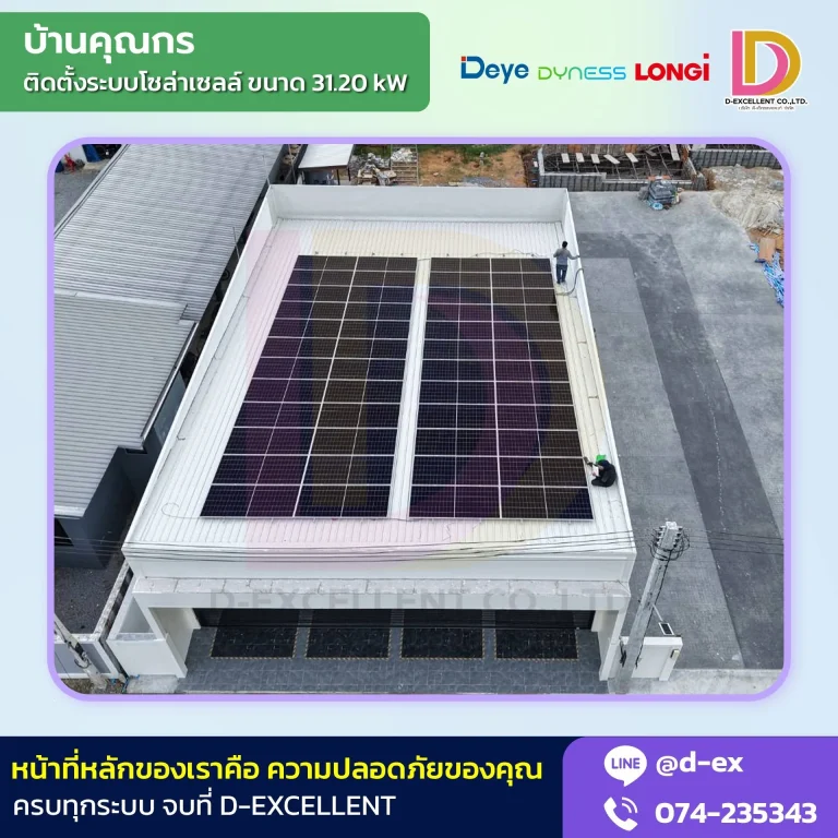 ผลงานติดตั้งโซลาร์เซลล์ Hybrid 31.20 kW บ้านคุณกร ภาพที่ 6