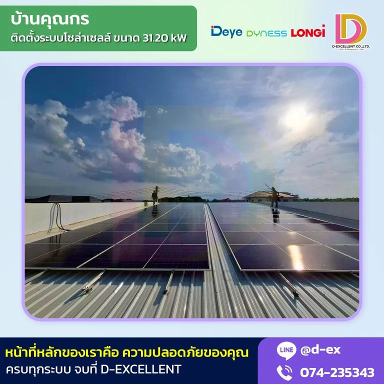 ผลงานติดตั้งโซลาร์เซลล์ Hybrid 31.20 kW บ้านคุณกร ภาพที่ 8