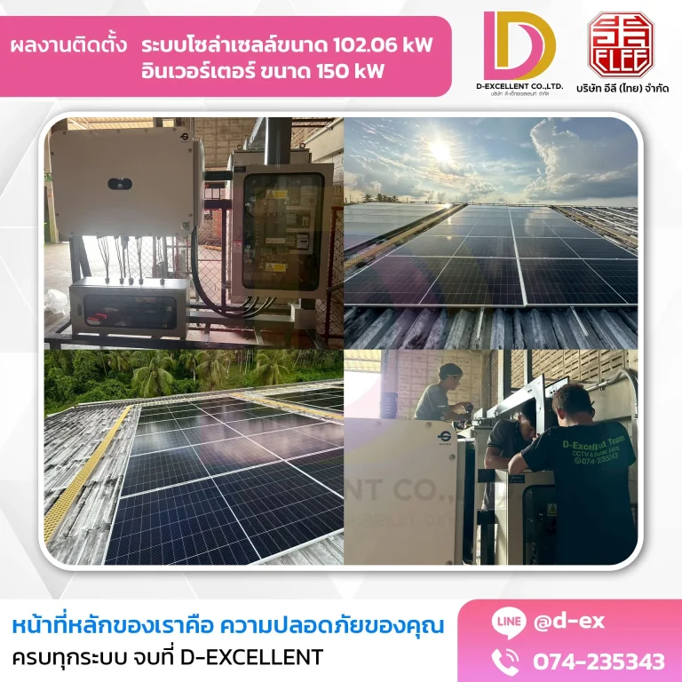 ผลงานติดตั้งโซลาร์เซลล์โรงงาน On-Grid 102.06 kW ภาพที่ 6
